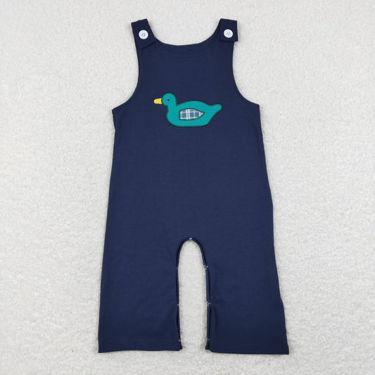 embroider Navy Duck Baby Romper
