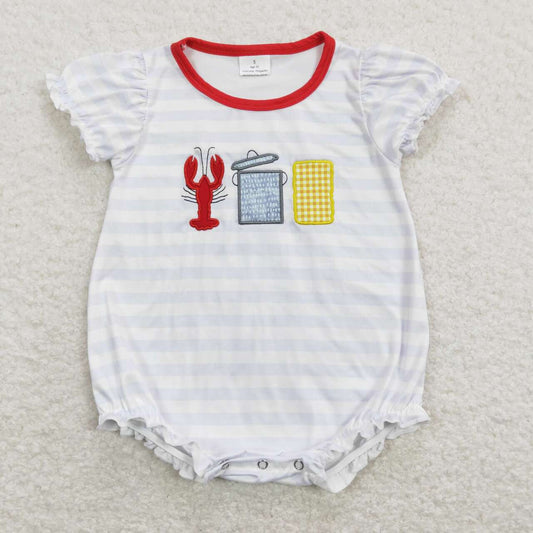 Embroidery Lobster Baby Romper