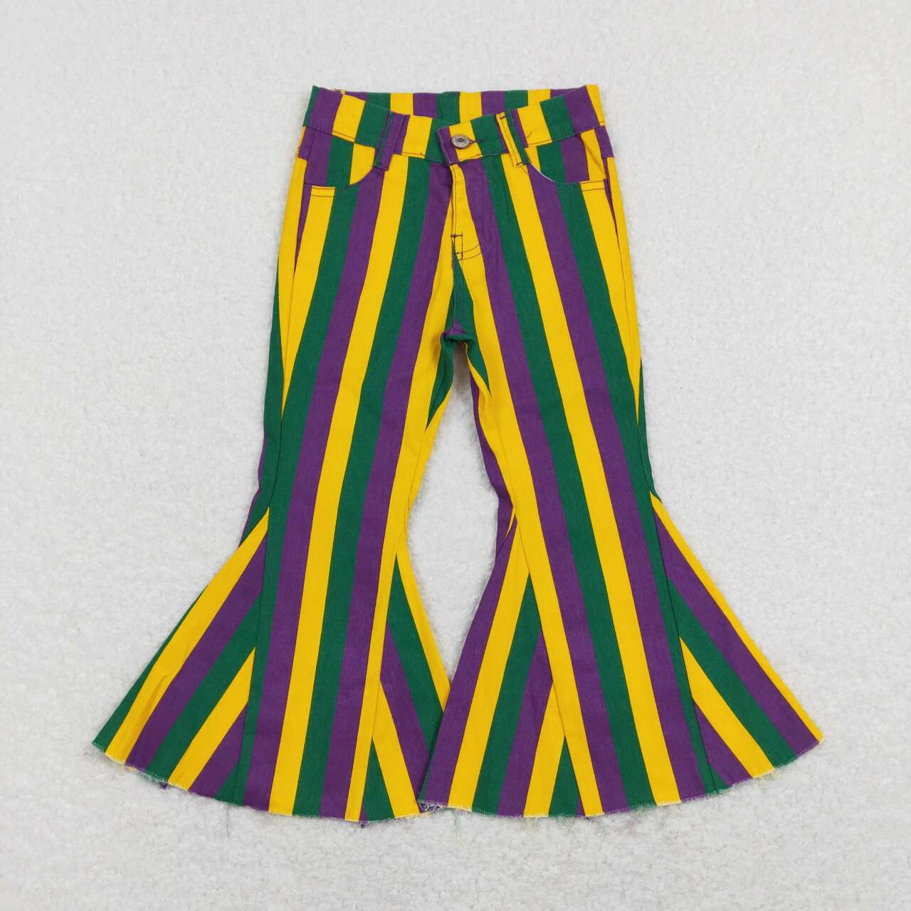 Green Yellow Purple Bell Jeans