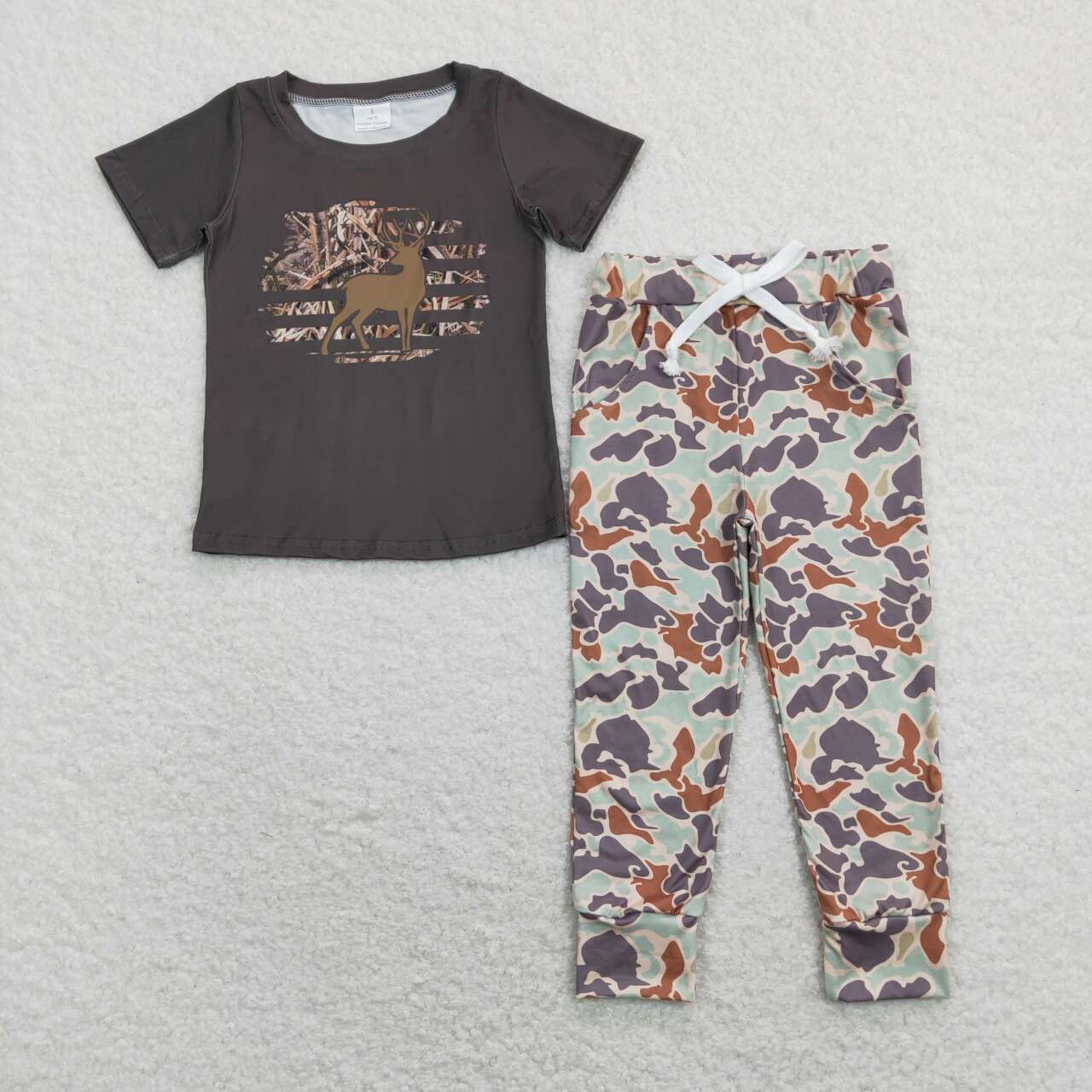 brown deer Print Boy Set