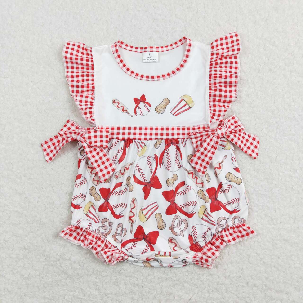 Red Dots lobster Print Baby Romper