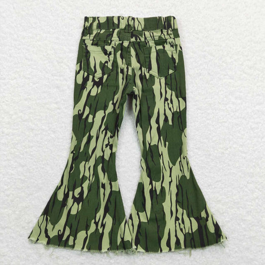 Green Camo jeans Flare Pants