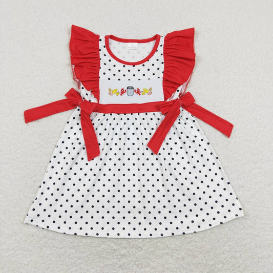 Red lobster Dots Girls dress