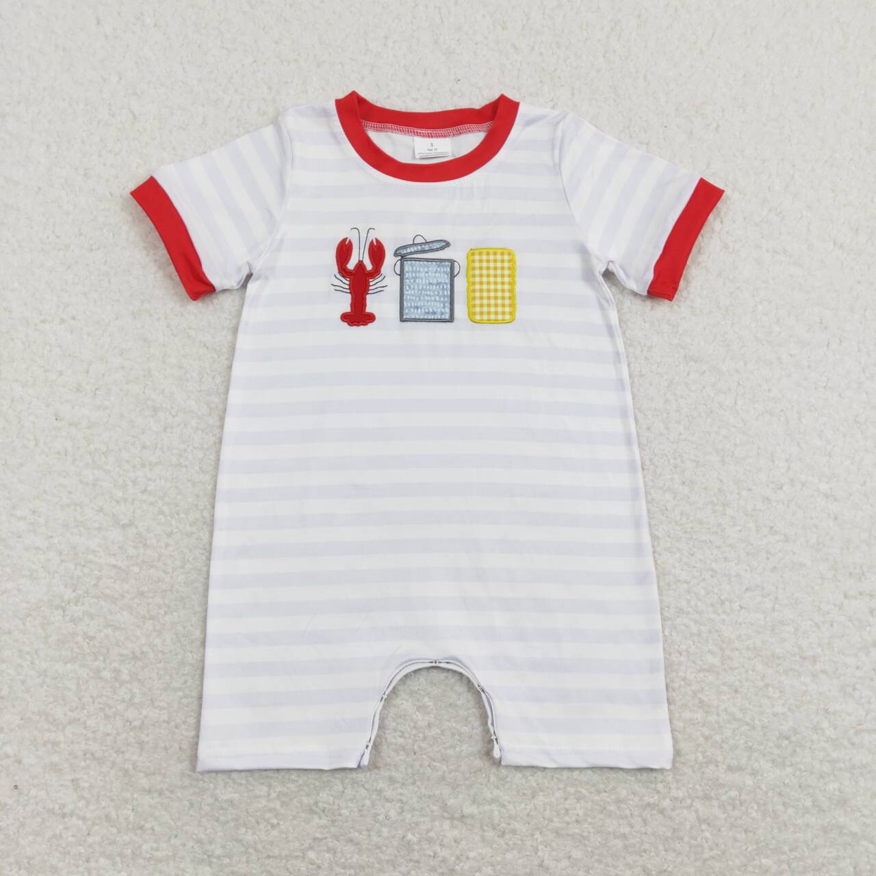 lobster Embroidery Baby Romper