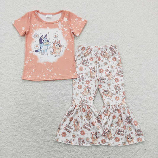 Little Sister Cartoon Dog Bell Pants Girls Set
