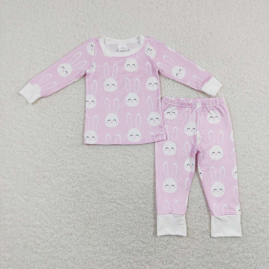 Easter Pink Bunny Print long sleeve pajamas