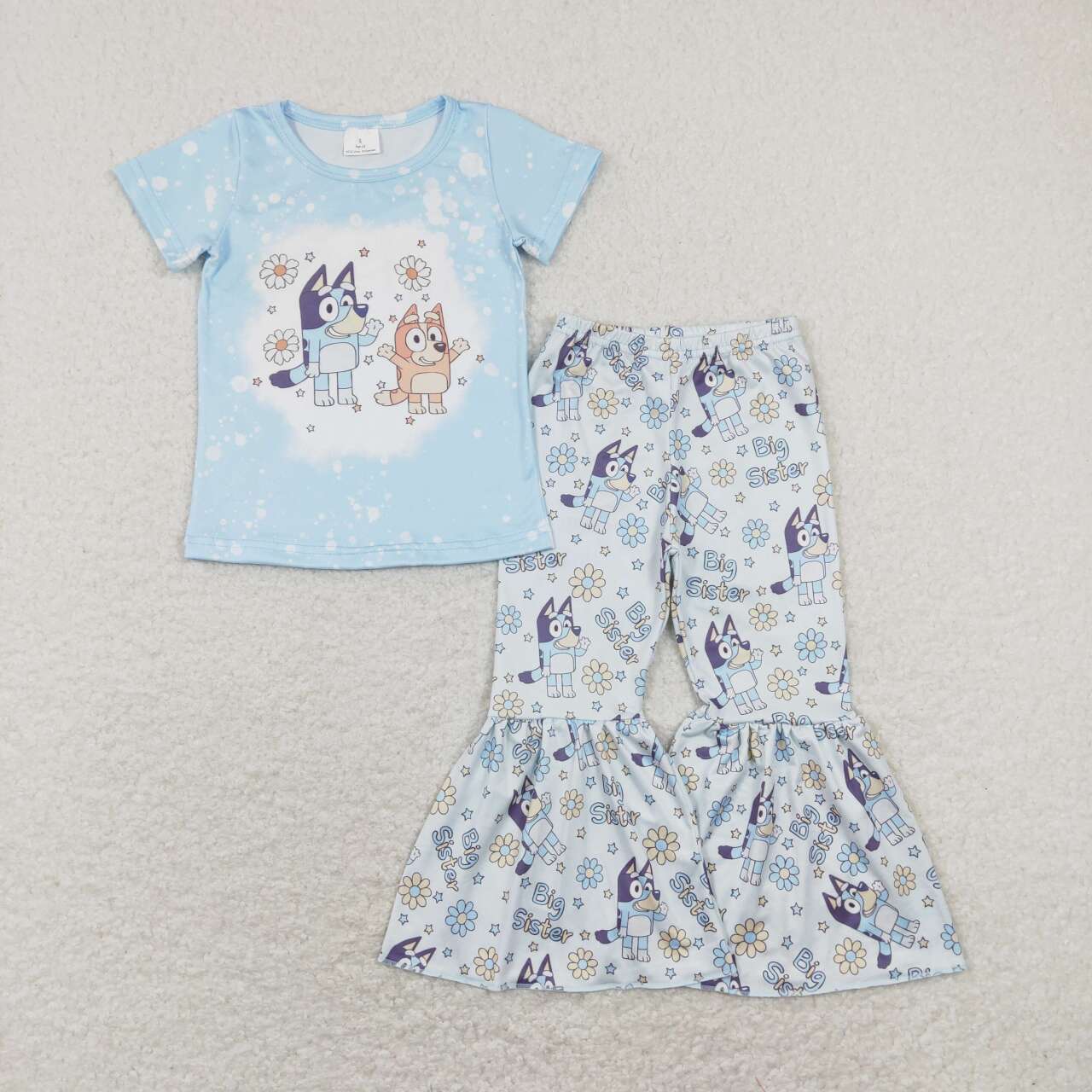 Big Sister Cartoon Dog Bell Pants Girls Set