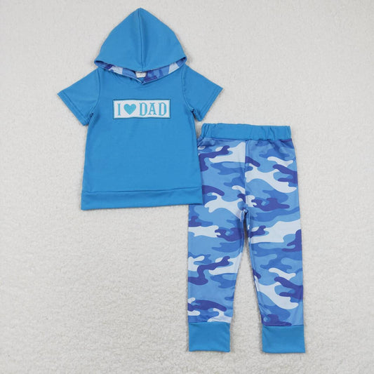 Blue Camo Short Sleeve I lOVE DAD jogger