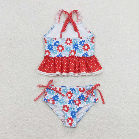floral Two piece girls summer Swimsuit