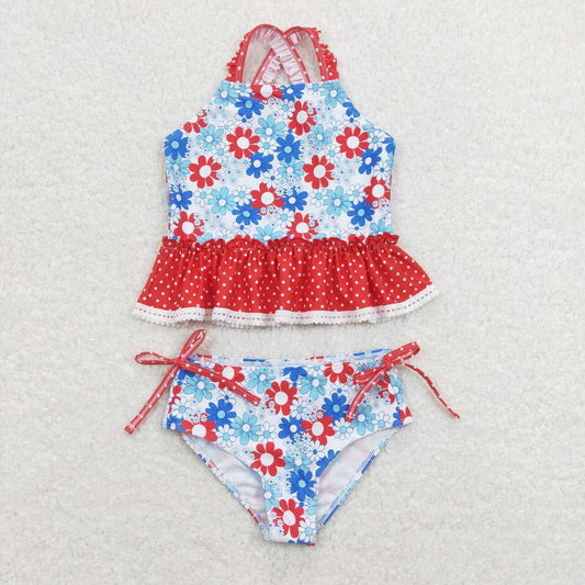 floral Two piece girls summer Swimsuit
