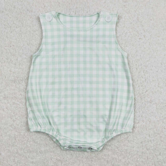 Green Plaid Baby Romper