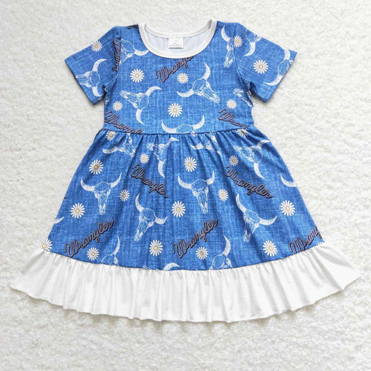 western blue cow girls dress