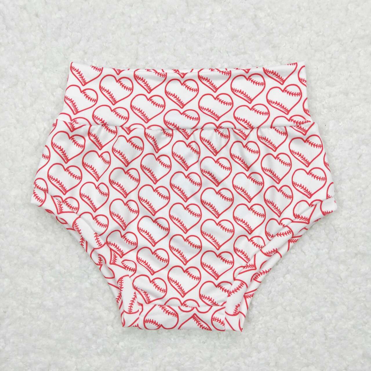 red baseball print Girls Baby Bummies
