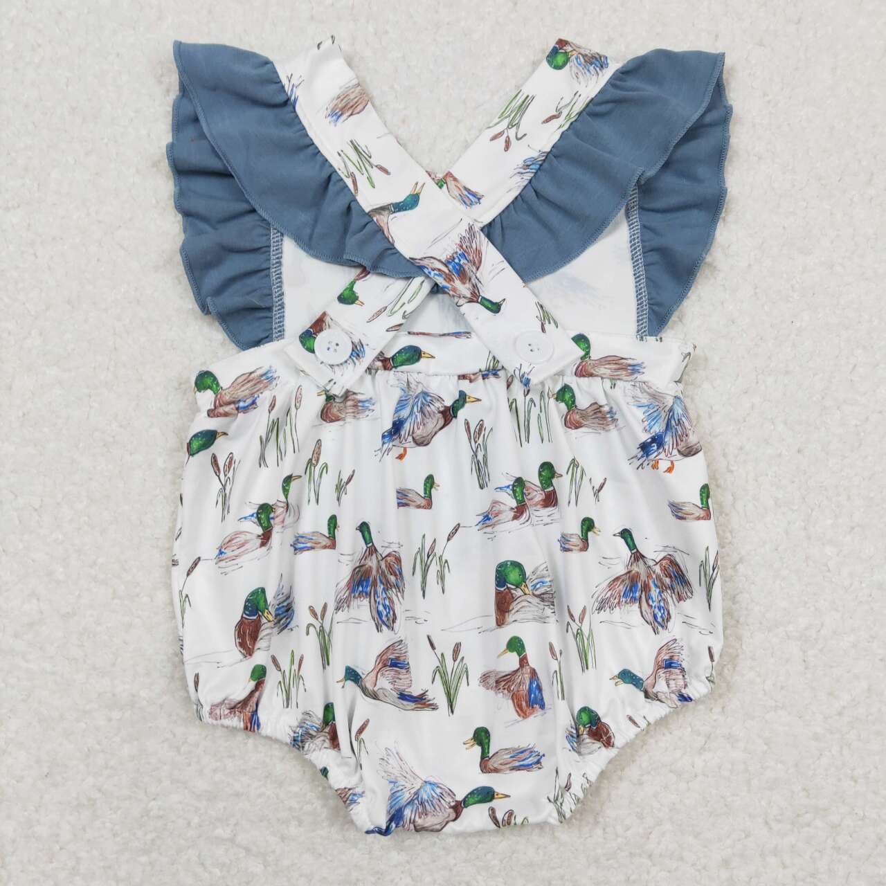 duck print girls romper