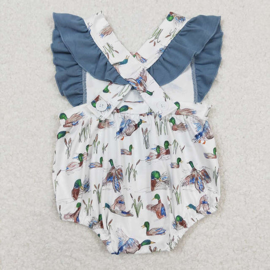 duck print girls romper