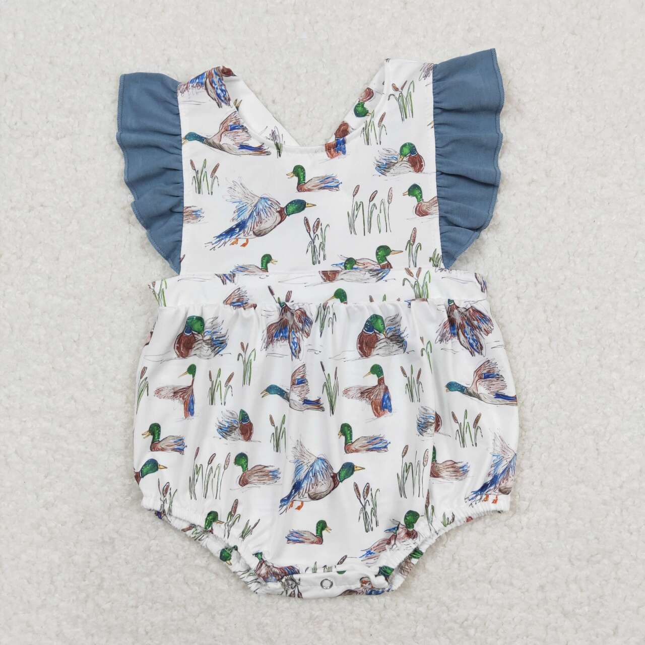 duck print girls romper