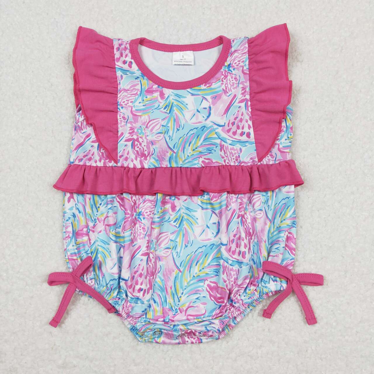 pink flower Baby Romper