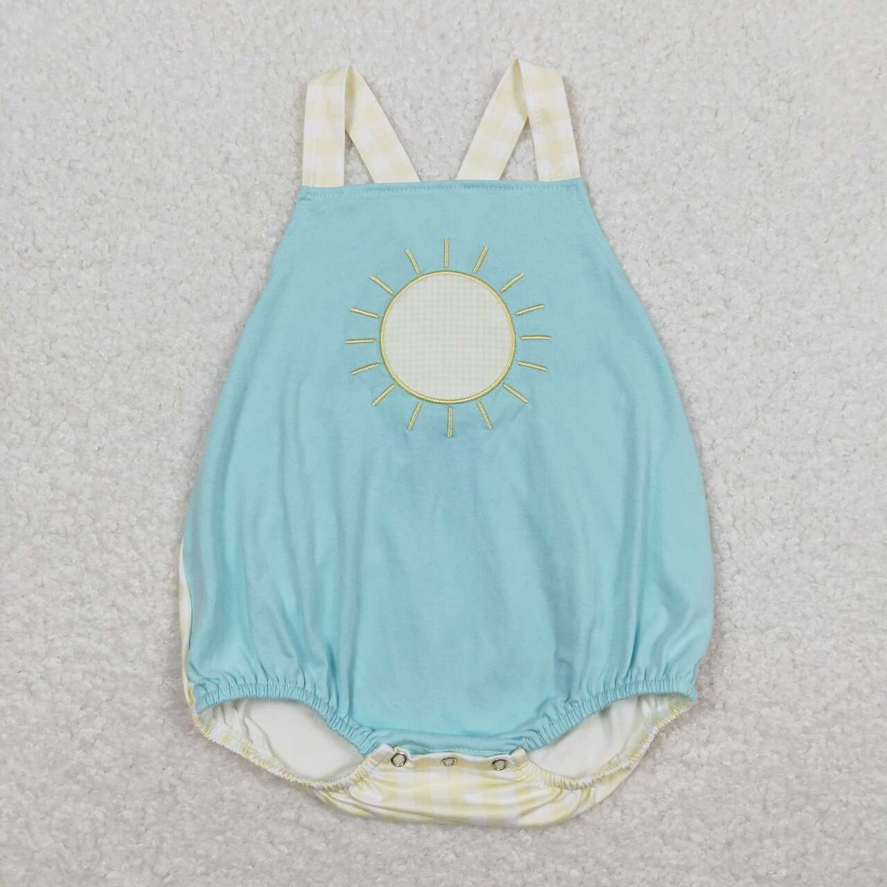 Blue Embroidered Sun Baby Romper