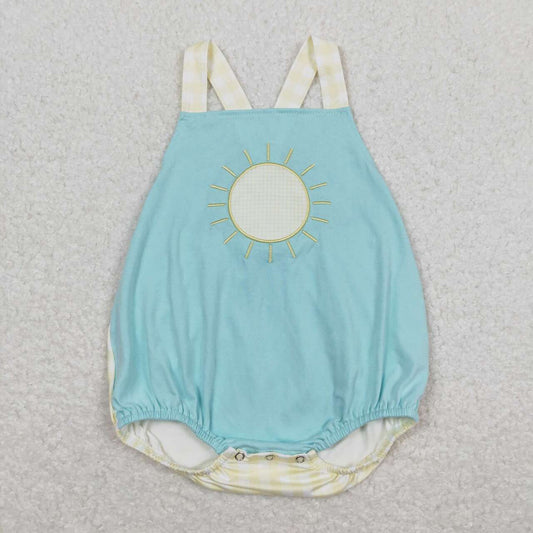 Blue Embroidered Sun Baby Romper
