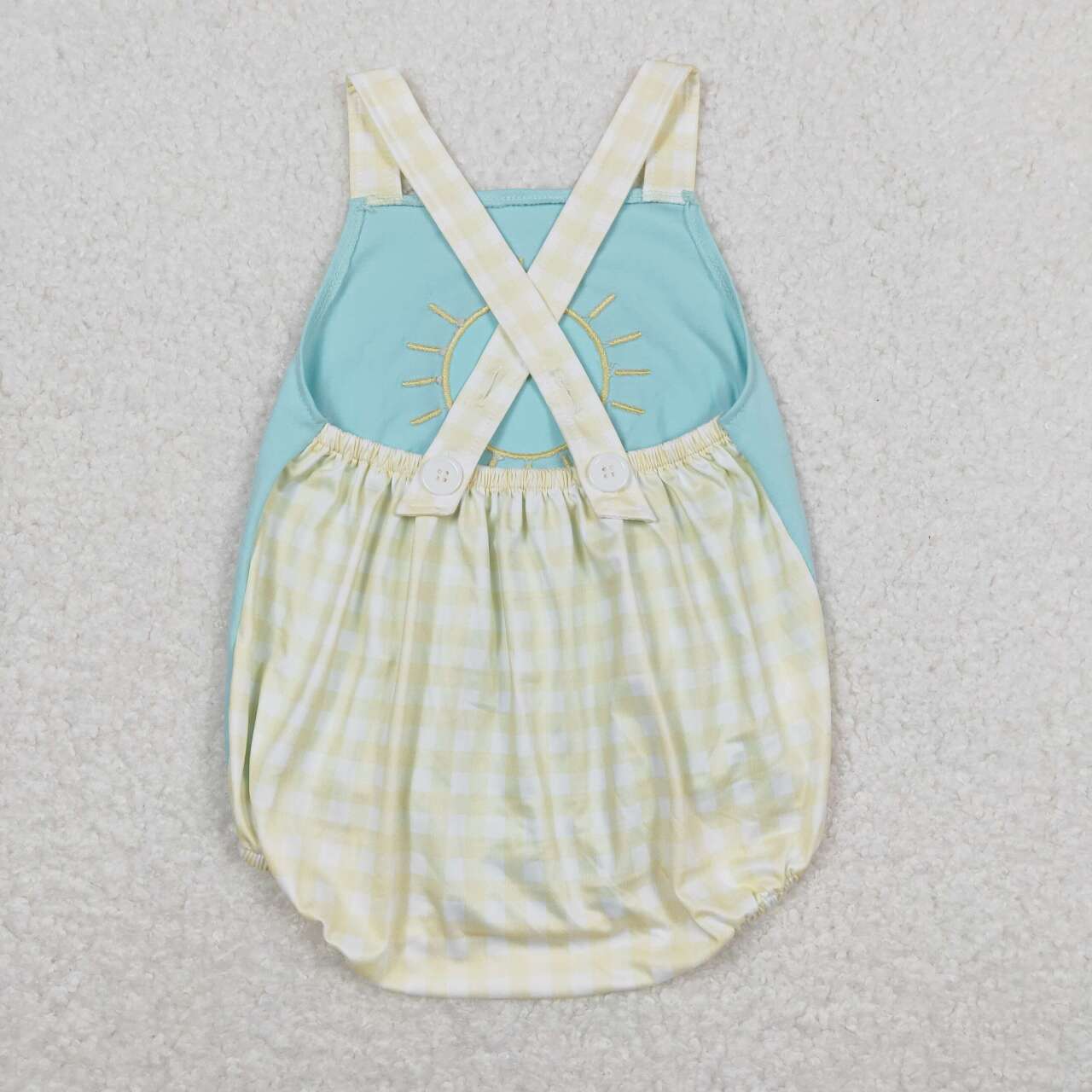 Blue Embroidered Sun Baby Romper