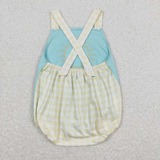 Blue Embroidered Sun Baby Romper