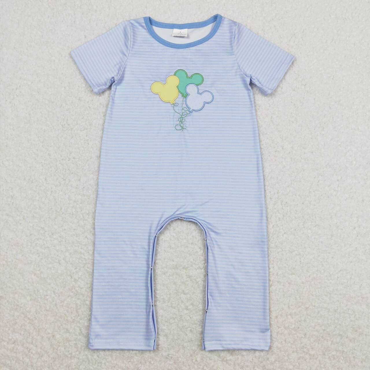 Blue stripe Embroidered Cartoon Baby Romper
