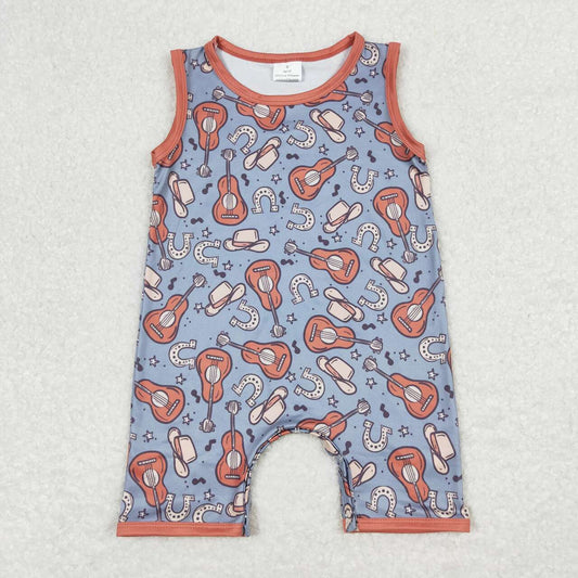 guitar sleeveless print Baby Romper