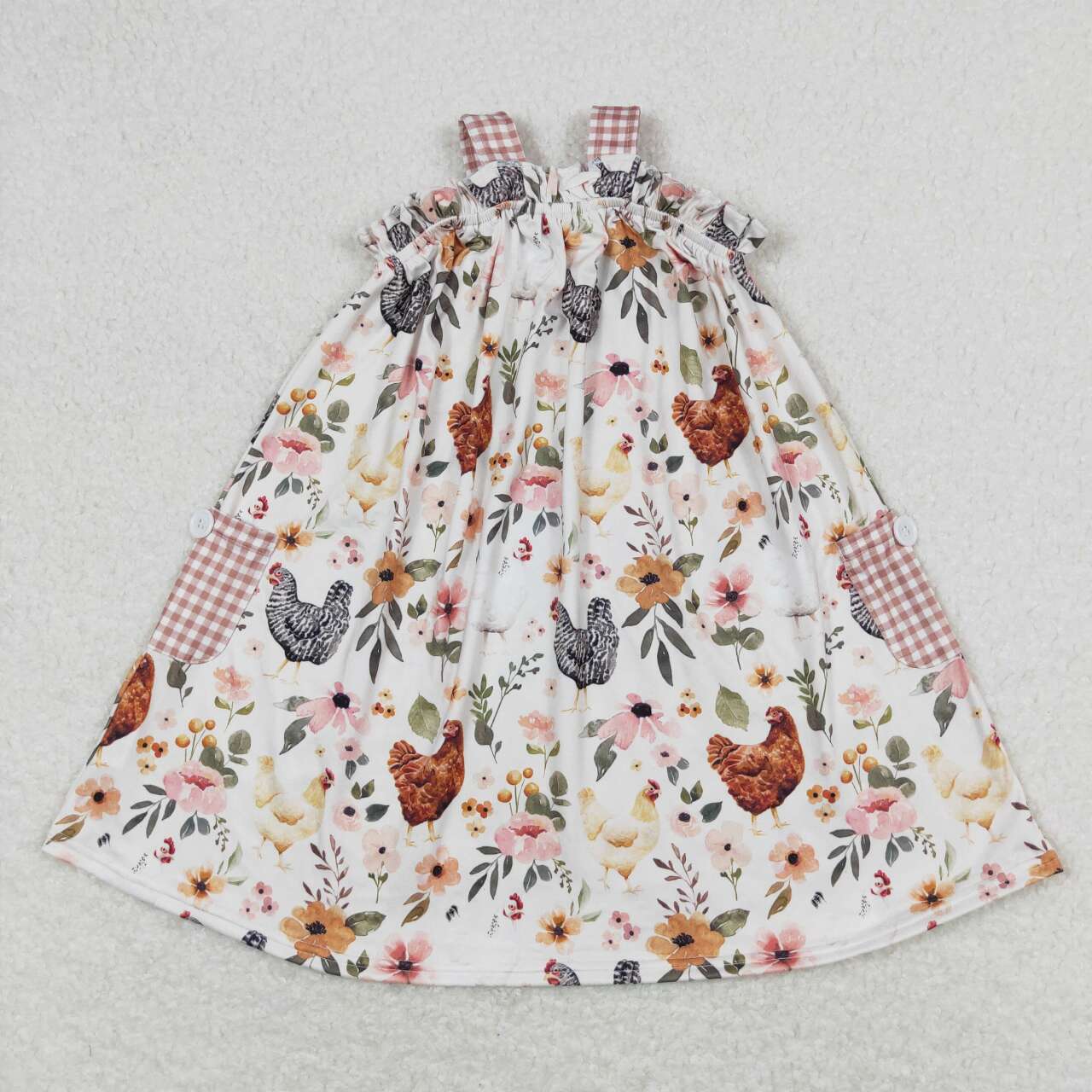 Chicken flower with pocket Girls Dress