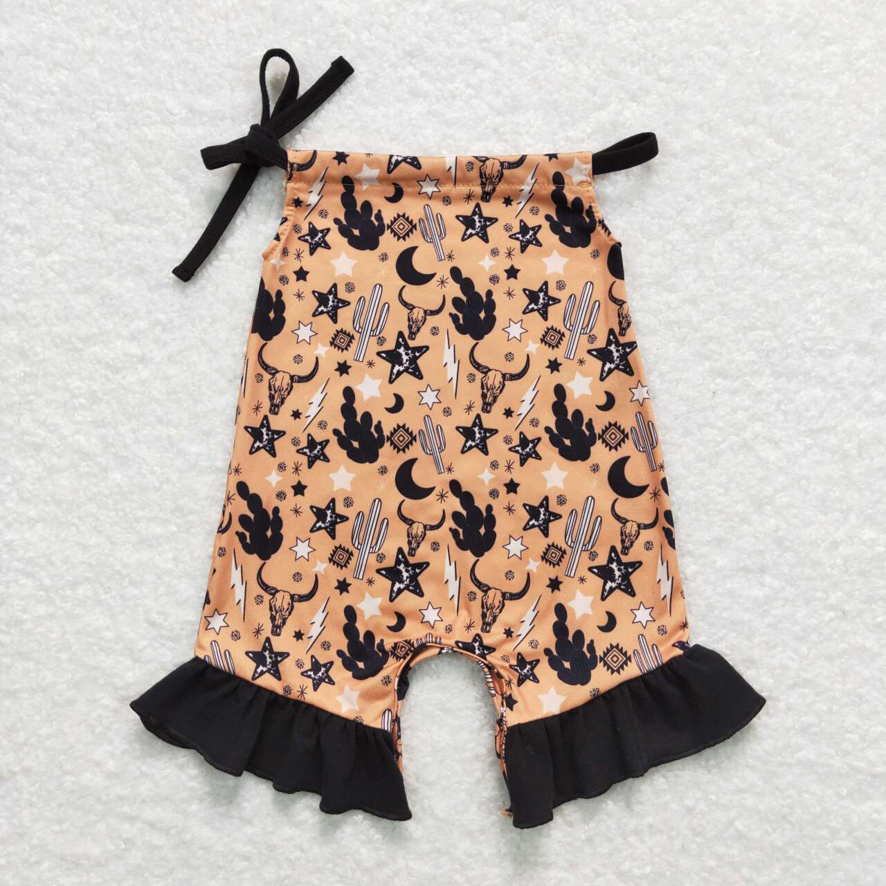 western brown Cow baby romper