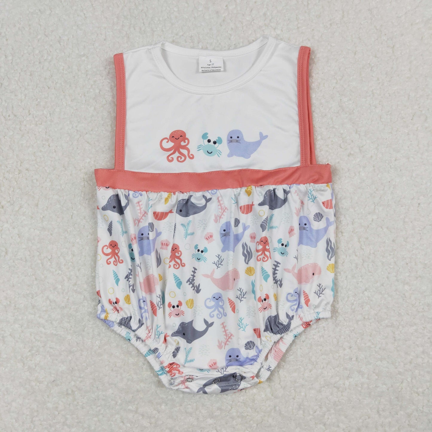 Octopus sleeveless print Baby Romper