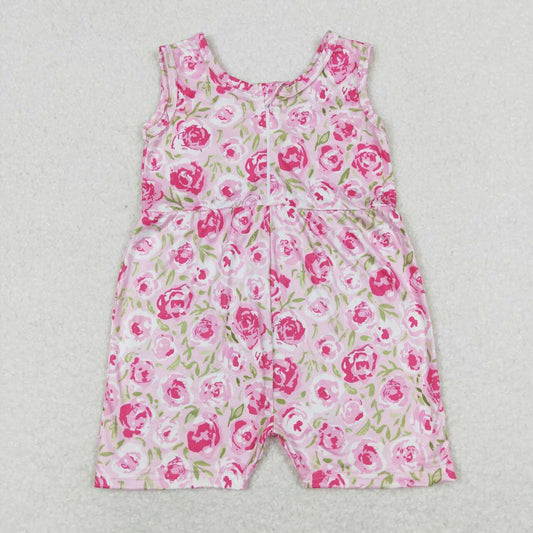 pink flower Girls Jumpsuit