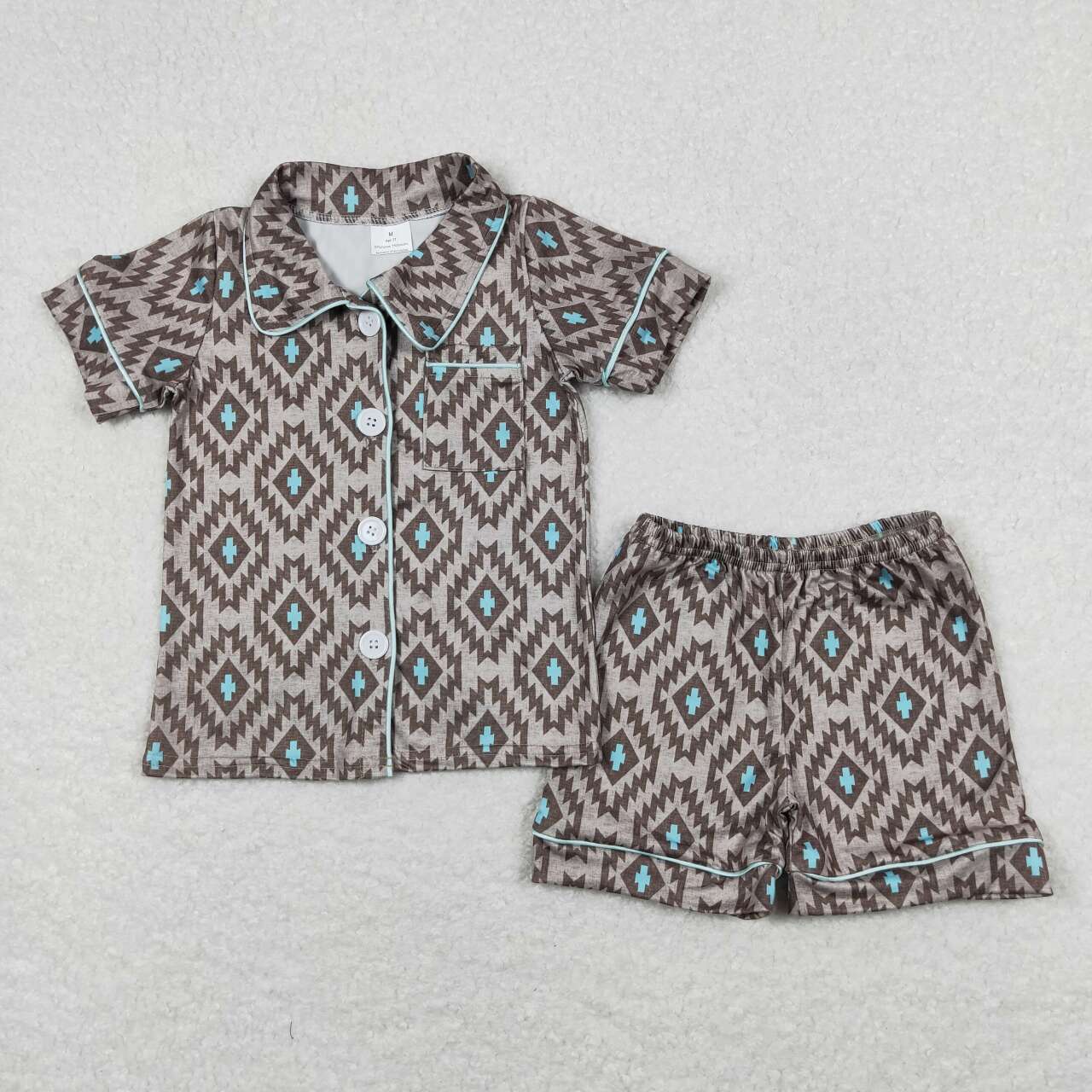 western brown Short Sleeve Short Pajamas