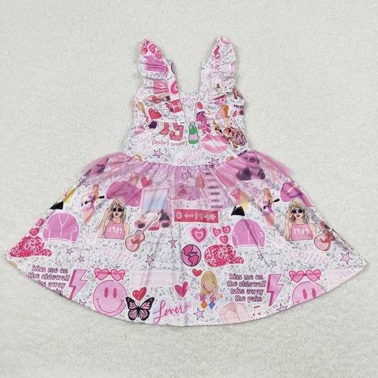 Pink Cartoon Girl Big Skirt