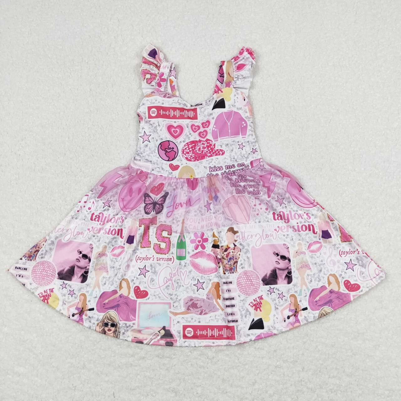 Pink Cartoon Girl Big Skirt