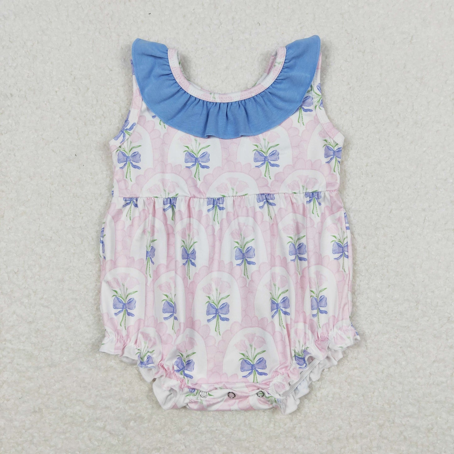 pink flower print Baby Romper
