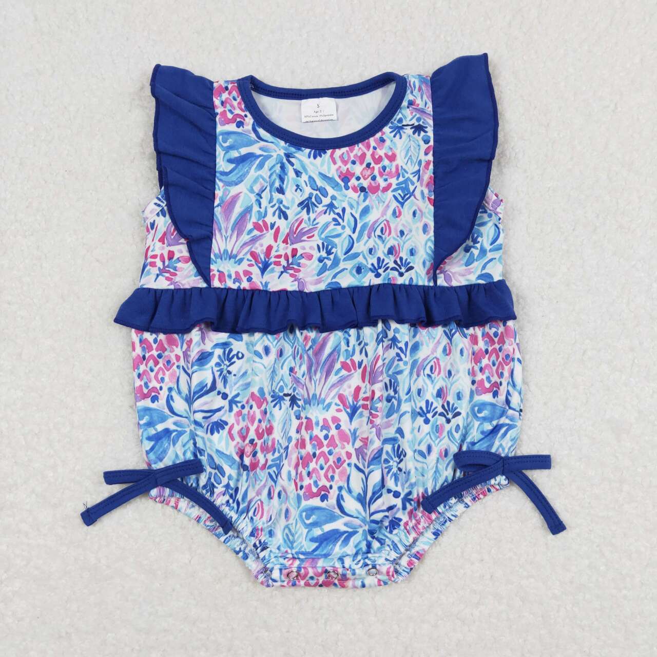Blue flower Print Baby Romper