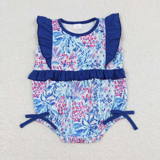 Blue flower Print Baby Romper