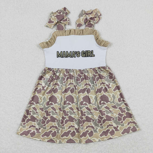 Camo Embroidery MAMA'S Girls Girls Dress