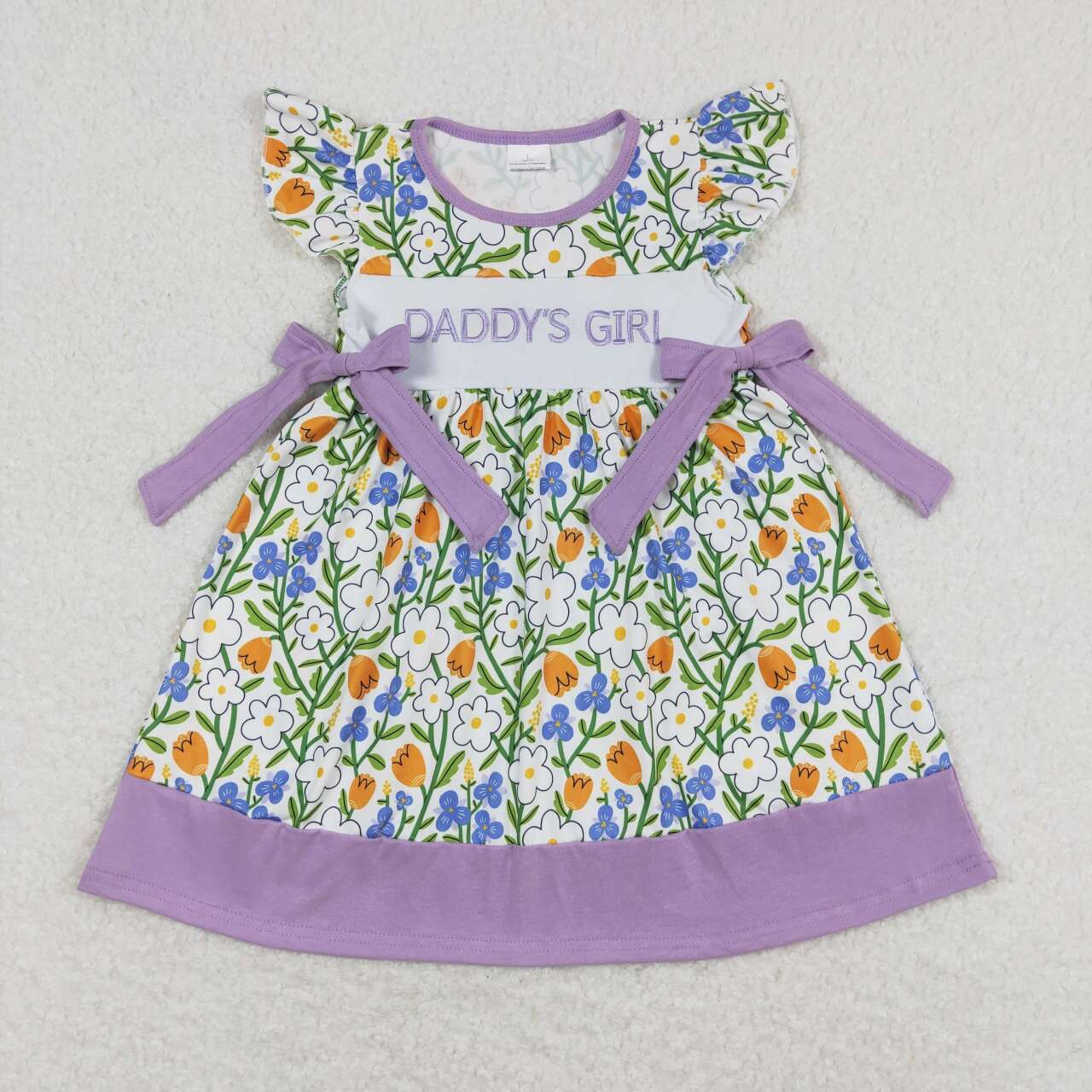 flower Embroidery DADDY'S Girls Girls Dress