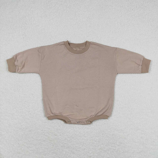 bright brown Sweater Cotton long sleeves romper