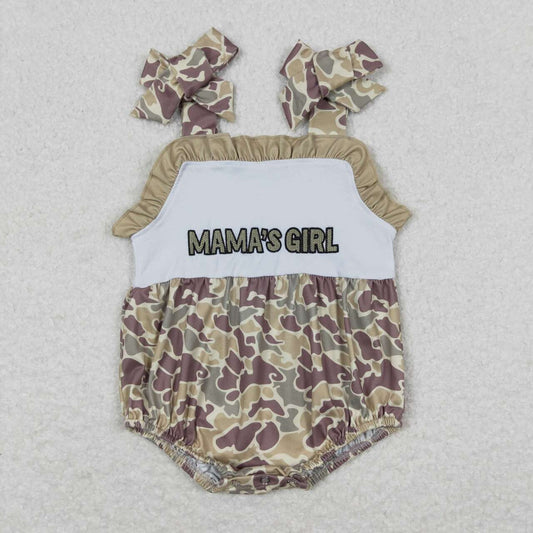 Camo Embroidered MAMA'S Girls Baby Romper