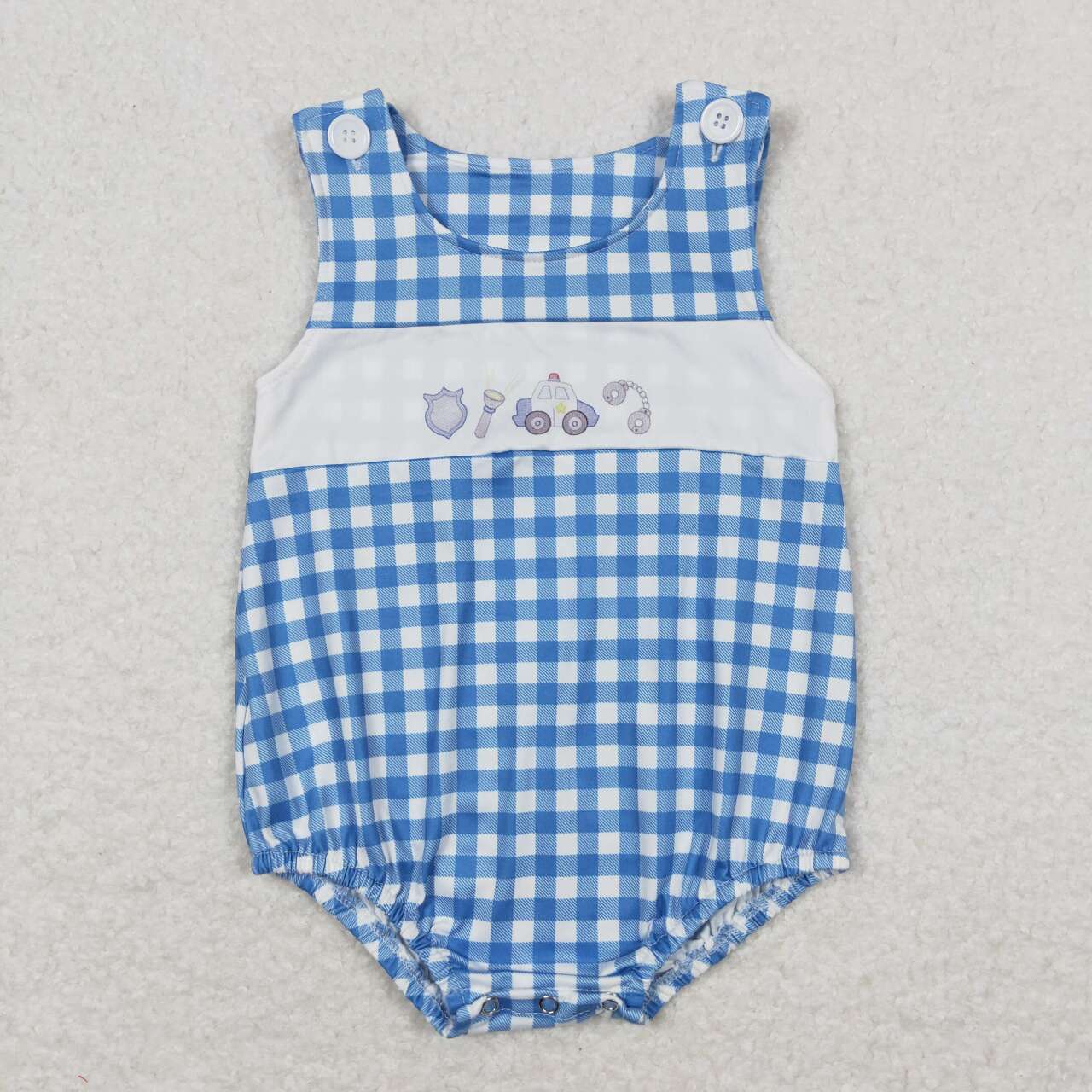 Blue plaid Baby Romper