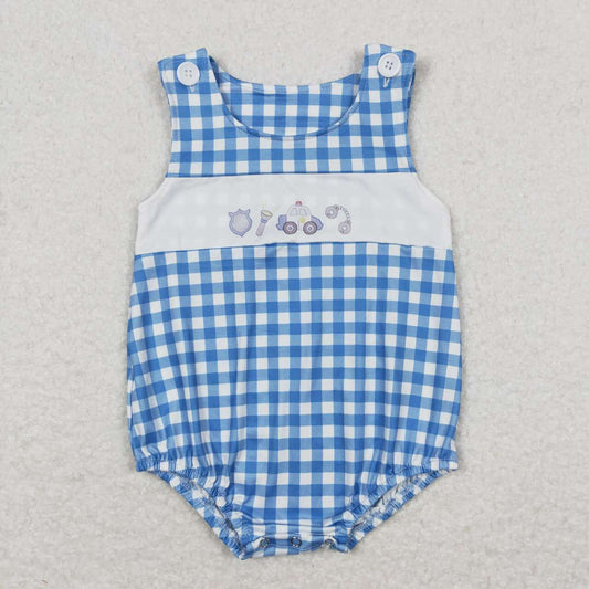 Blue plaid Baby Romper