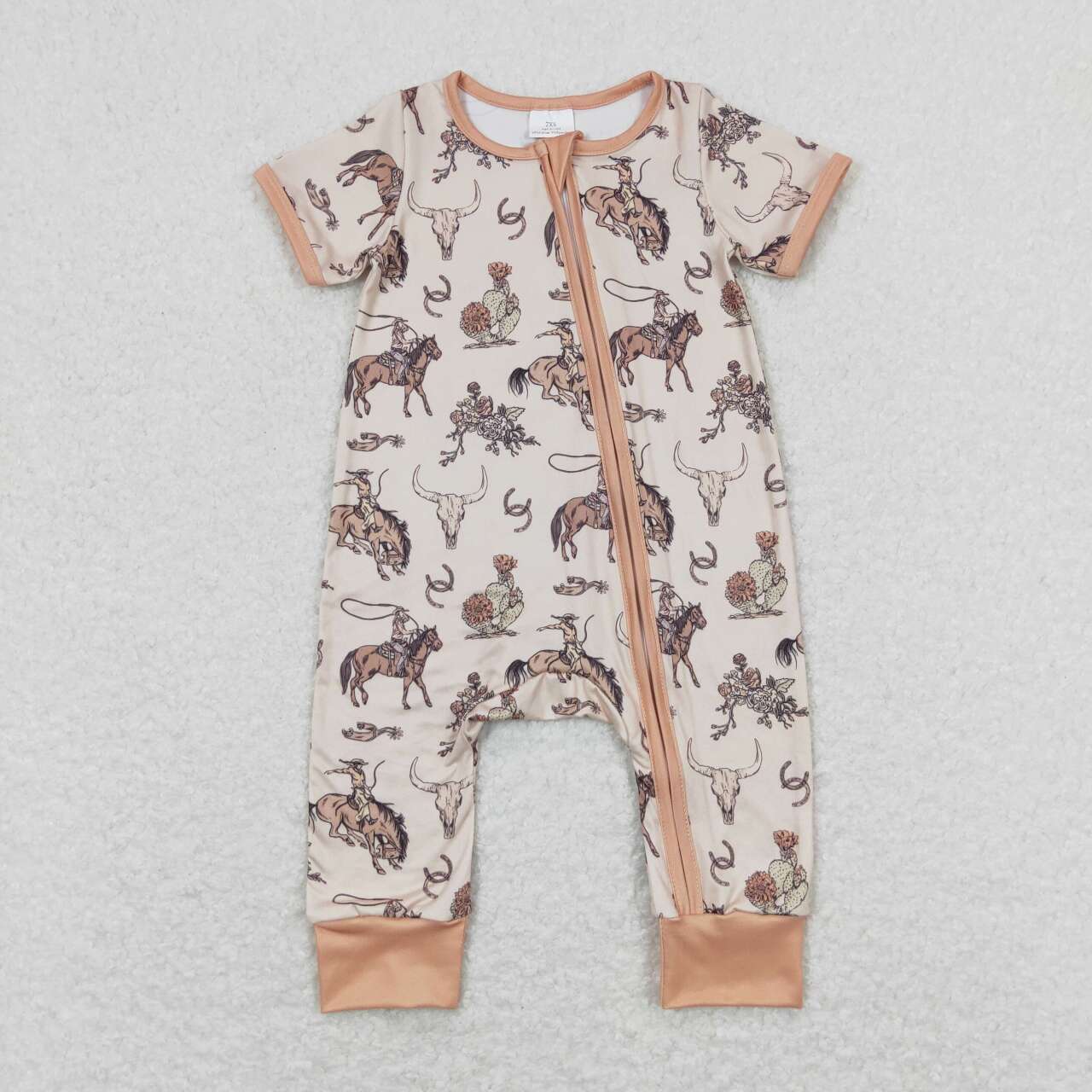 western cowboy with zipper Baby Romper