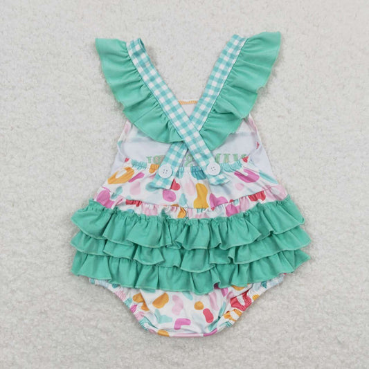 colorful Leopard Print embroidery MAMA'S Girls Baby Romper