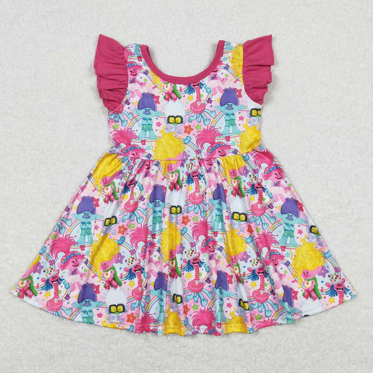 Pink Cartoon Big Girls Dress