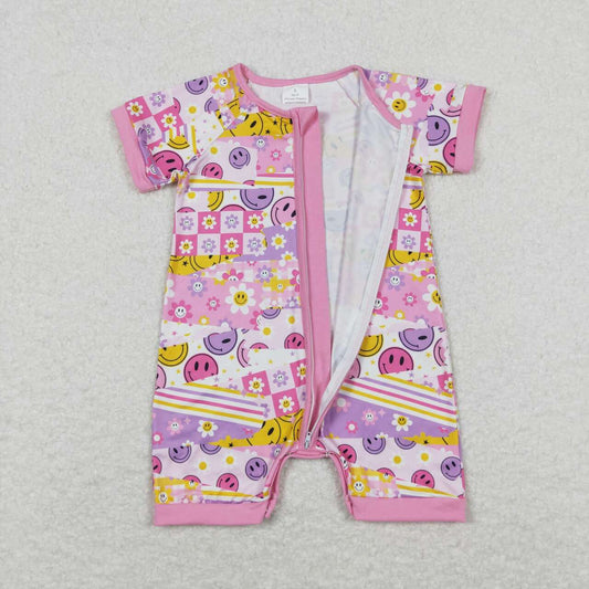 Pink Cartoon Girls Baby Romper
