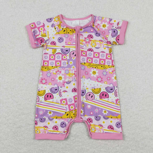 Pink Cartoon Girls Baby Romper