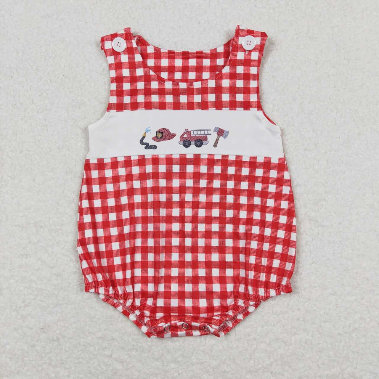 Red plaid Baby Romper
