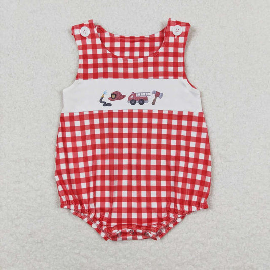 Red plaid Baby Romper